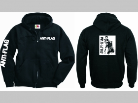 Anti Flag  čierna mikina na zips s kapucou stiahnuteľnou šnúrkami